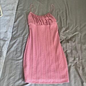 Ultra Flirt Pink Ribbed Mini Dress
